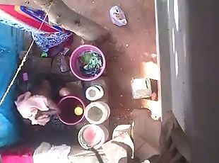 Kannada neighbour aunty bathing